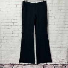 Elie Tahari Dress Pants Womens 6 Flared Stretch Flat Front Mid Rise Pocket Black