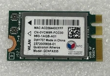 Genuine Dell  Wireless DW1707 WiFi 802.11 b/g/n BT4.0 NGFF Card YCM9R  0YCM9R