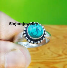 Turquoise Gemstone 925 sterling silver handmade Gift Ring US size 5 to 10