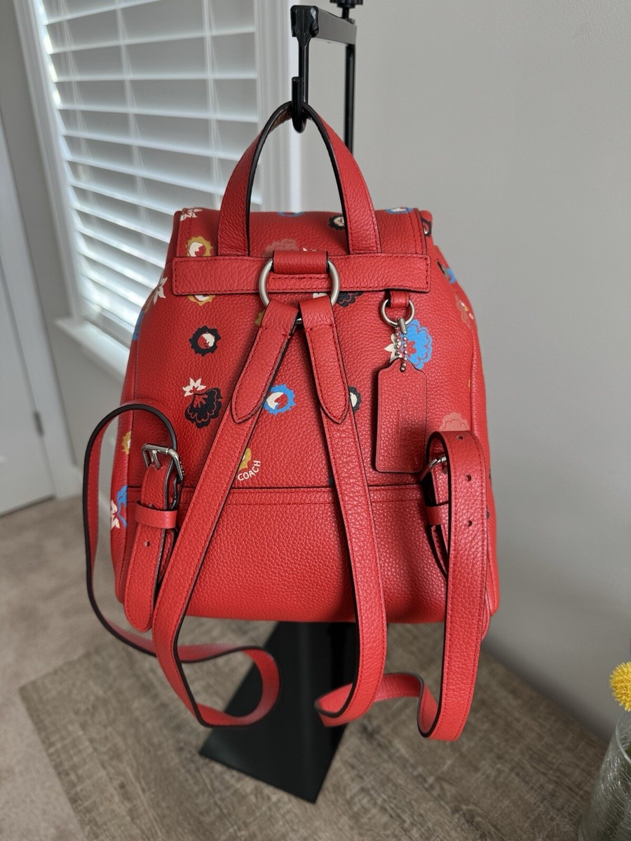 NWT COACH Mini Turnlock Rucksack Floral Print 37738 Backpack