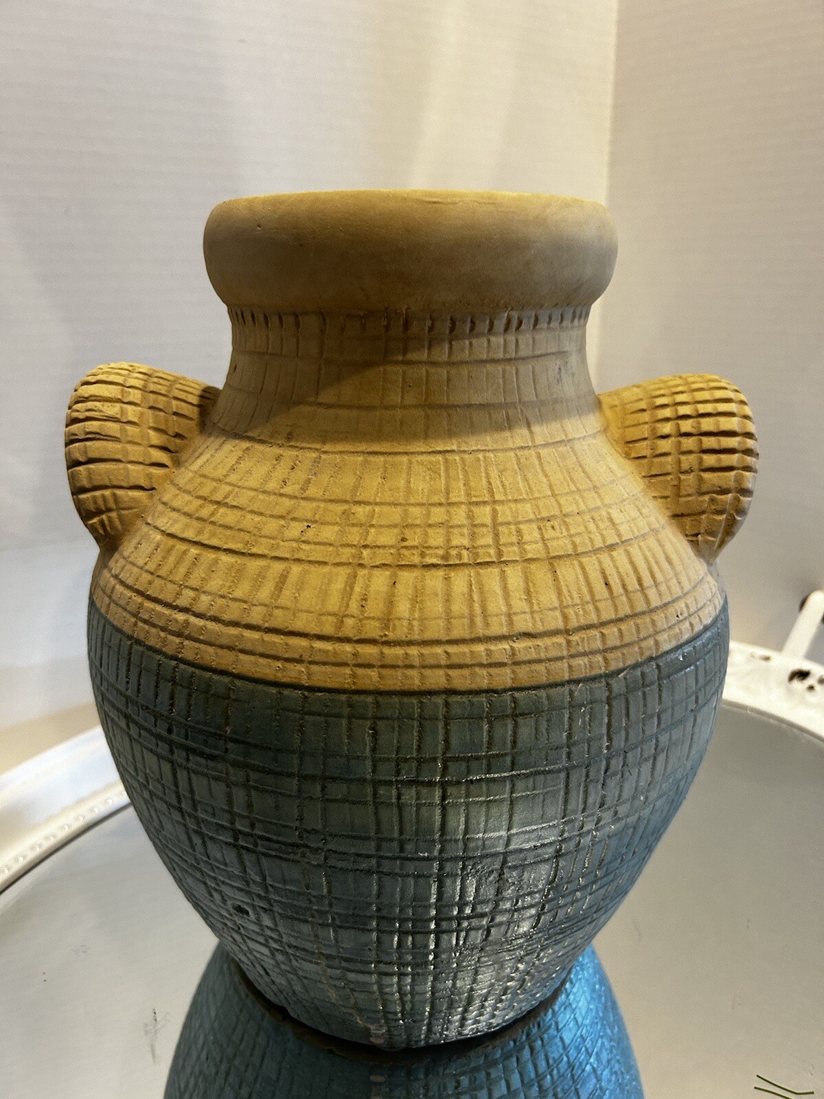 Pier One Pottery Vase Starfish Tropical Beach Condo Decor 2 Handles Summer Home