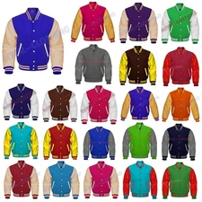Letterman Wool & Leather real Cowhide Sleeves High Quality Bomber varsity Jacket