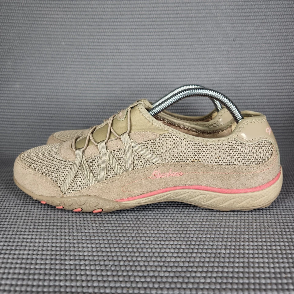 Skechers Breathe Easy Mujer Talla 11 Crema Calce Relajado Sin Cordones Tenis Zapatos Foto 3 de 4