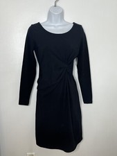 Old Navy Maternity Dress Sz XS Black Long Sleeve Scoop Neck Stretch NEW