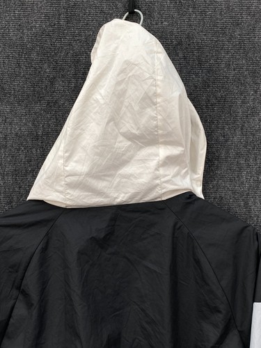 Nike Mens Large Windrunner Windbreaker Jacket White Black Hooded Pockets - Picture 19 of 23