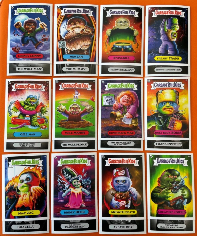 2019 Topps Garbage Pail Kids x Universal Monsters Super7 SDCC gpk 24 Card Set - Image 4 of 4