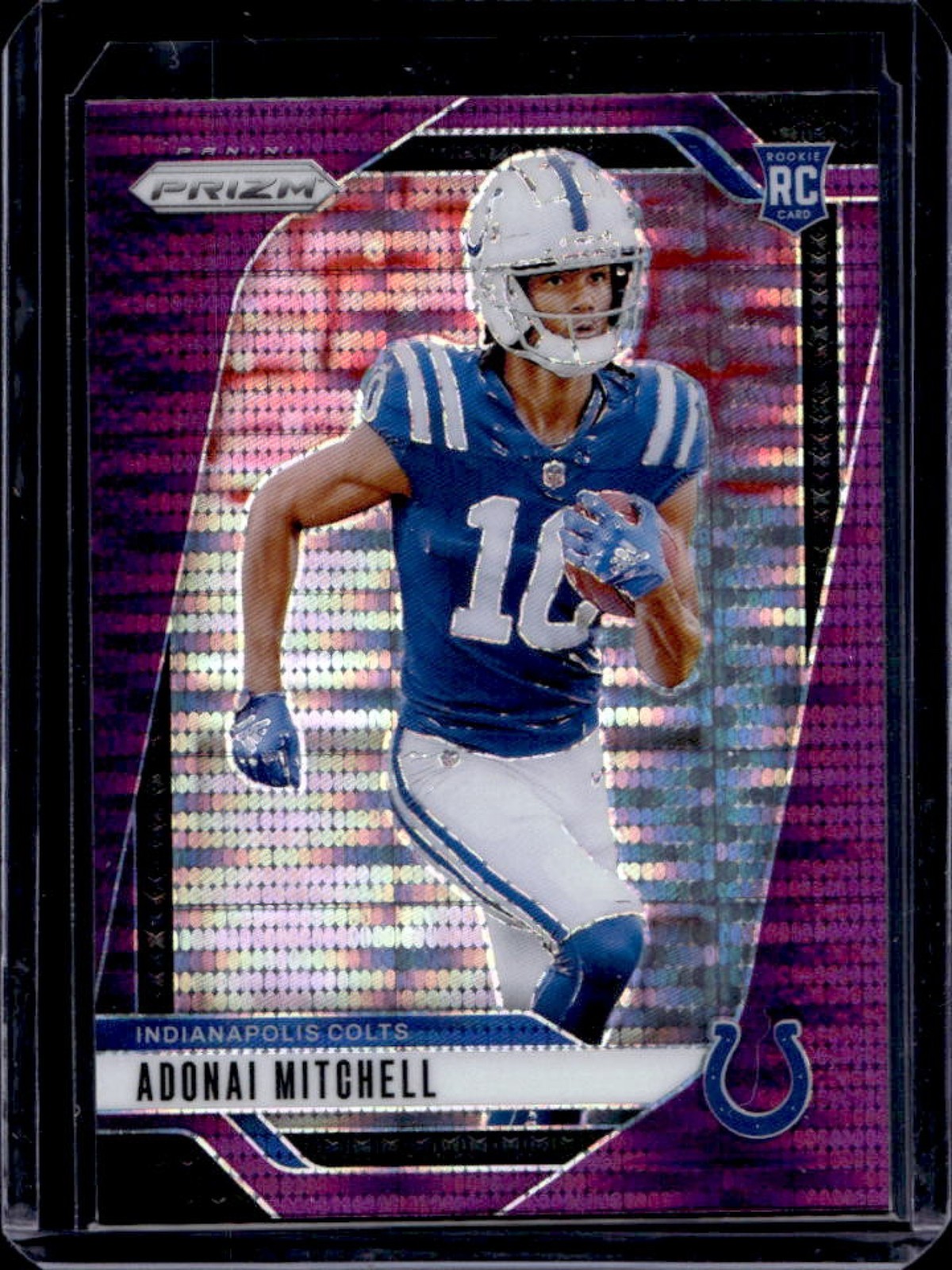 2024 Prizm Adonai Mitchell RC Purple Pulsar Rookie #303 Colts