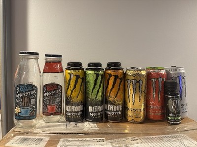 Monster Energy Nitrous Ultra Gold Caffe Hitman Cans Discontinued Rare Bottles ￼