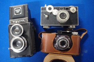 Lotto macchina fotografica vintage Argus pellicola TLR Argoflex Cintar Anastigmat