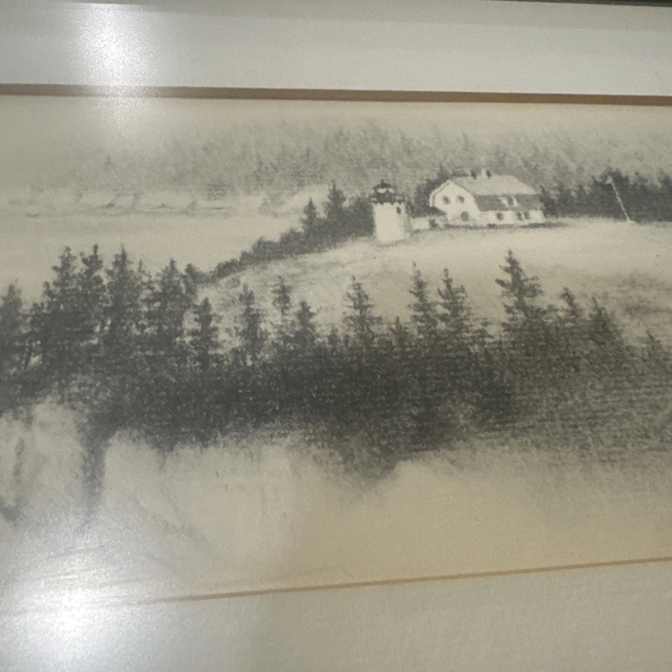 Litografía dibujo faro Virginia Miller Maine mate y firmada usada en excelente estado Foto 3 de 4
