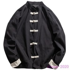 Ethnic Men's Chinese Style Shirts Cotton Casual Leisure Tang Suit Jackets Tops