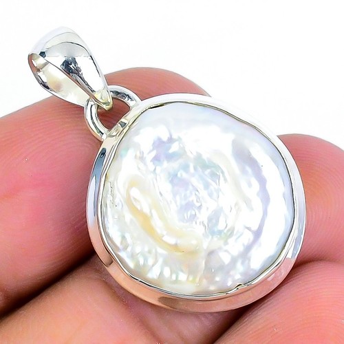 Colgante de compromiso de aniversario de boda con piedras preciosas de perlas ampolla de plata de ley - Imagen 3 de 7