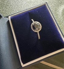 Blue Nile 14k White Gold Oval Lab-Created Bla...
