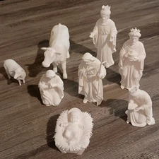 White 8 Piece Nativity Set