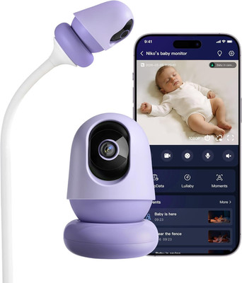 3K Smart Baby Camera with 8H Portable Battery, Eye-Safe 950Nm Night Vision, Secu