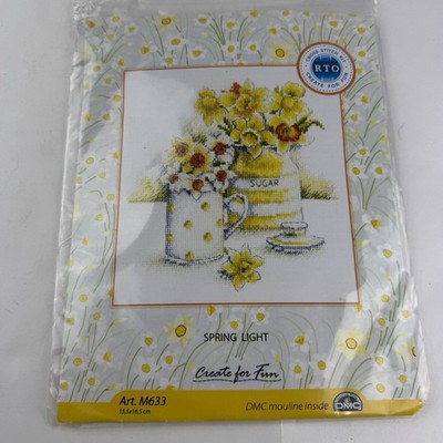 RTO Spring Light Daffodil Counted Cross Stitch Kit New in Package Crafting