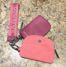 Lululemon Dual Pouch Wristlet in pink and burgundy