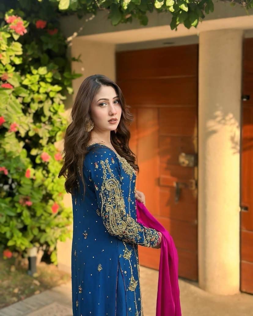 Indian Designer Beautiful Kurti Pant Set Bollywood Wear Salwar Kameez Set Suit image 4