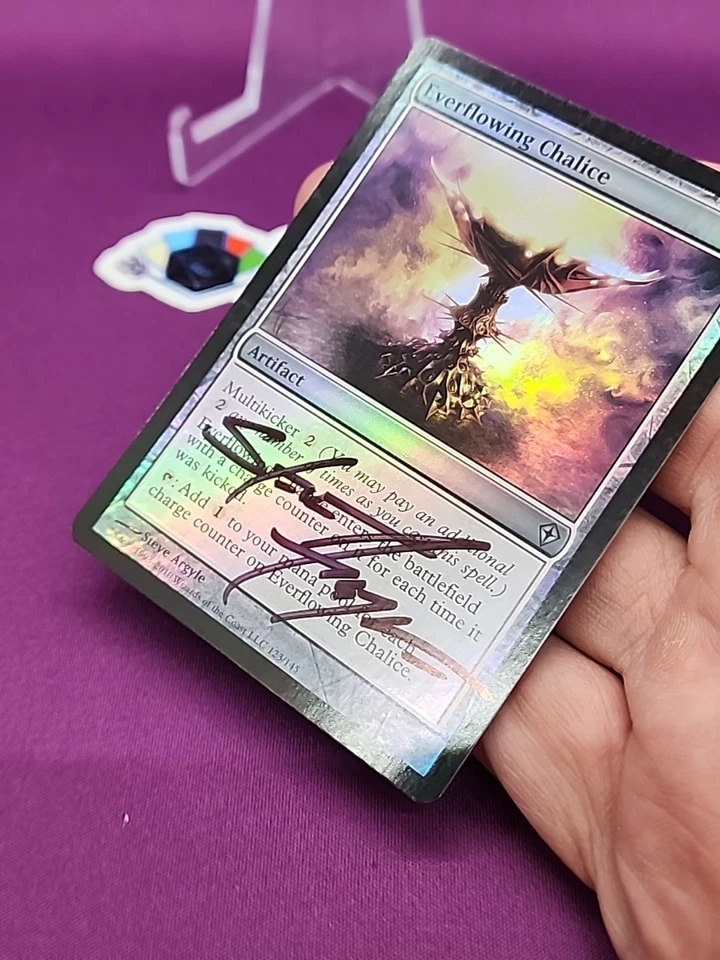 MTG Foil Everflowing Chalice Signed Steve Argyle Worldwake Black Sig *CCGHouse* - Image 4 of 4