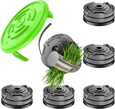 7 Pcs Dual Line String Trimmers Spools Compatible with 6 Spools+1 Cap 
