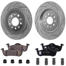 Rear Brake Disc Rotors and Pads Kit For Lincoln MKT 2013 2014 2015 2016-2019