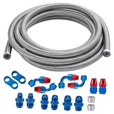 8AN PTFE Fuel Line Kit Stainless Steel Braided PTFE Fuel Hose 10FT 8AN 10FT