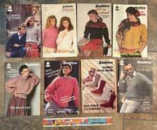 Lot of (11) VINTAGE PATONS & BALDWINS KNITTING SEWING PATTERNS Books Beehive