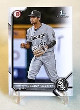 Jordan Sprinkle 2022 Bowman Draft 1st #BD-183 Chicago White Sox