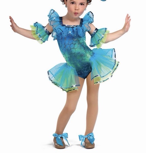 A Wish Come True Girls Toddler Under The Sea Blue/Green Sequin Leotard Tutu