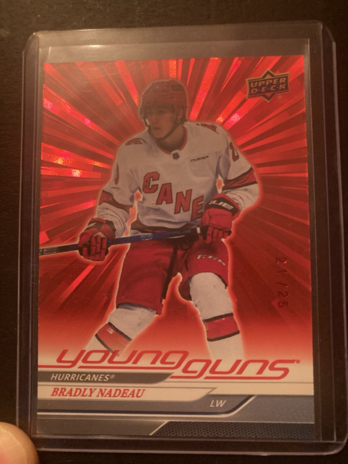 2024-25 Upper Deck Series 1 - Young Guns Bradly Nadeau #208 Outburst Red /25 SSP