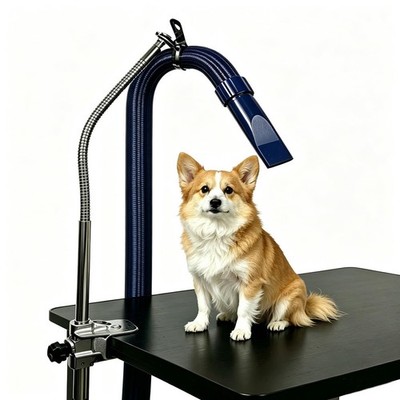 Heavy Duty Dog Pet Grooming Table Hair Dryer Stand Hose Tube Holder Hands-Fre