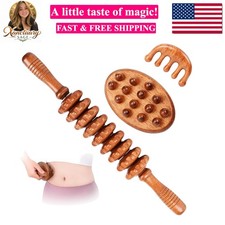 3-in-1 Wood Therapy Massage Tools Wooden Lymphatic Drainage Massager Maderote...