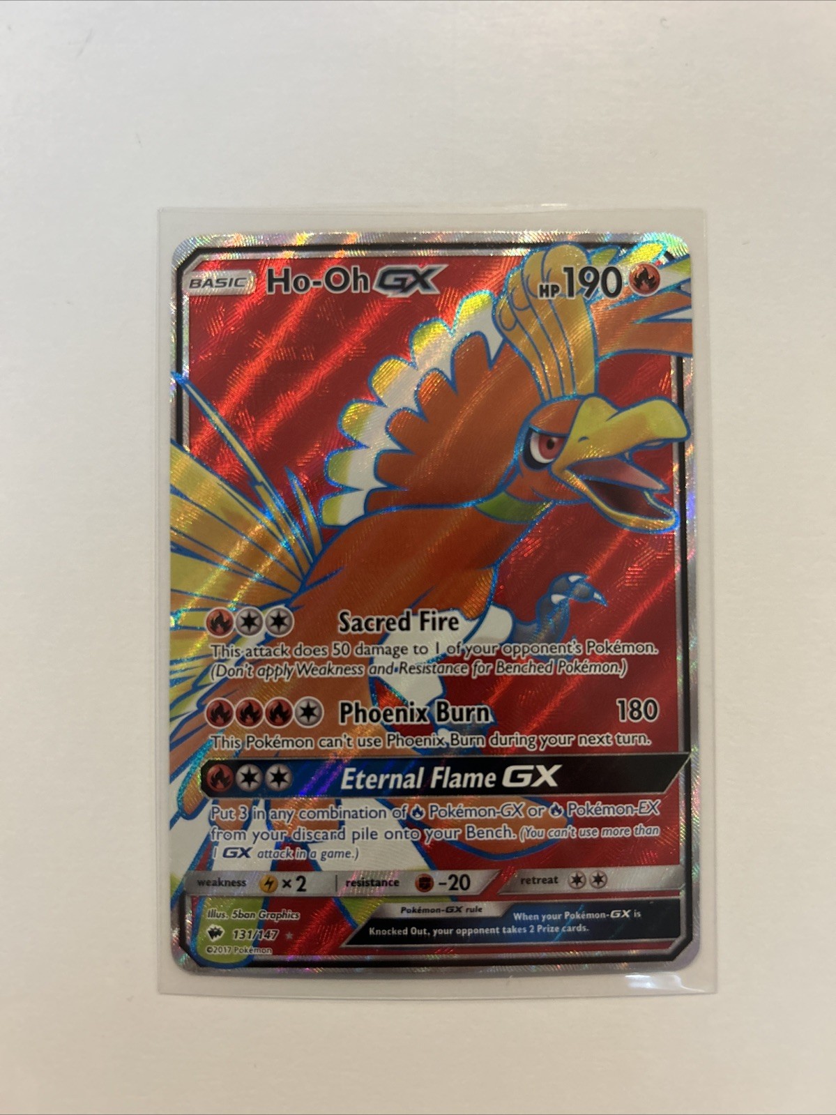 Pokémon TCG Ho-Oh GX 131/147 Burning Shadows Ultra Rare Card NM Condition