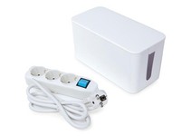 Perel Steckdosenleiste Mit Schalter Und Kabelbox, 3 Schuko-Steckdosen Mit