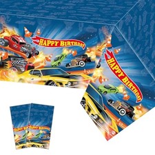 2-Pack Hot Race Car Themed Party Tablecloths, Car Wheel Birthday Party