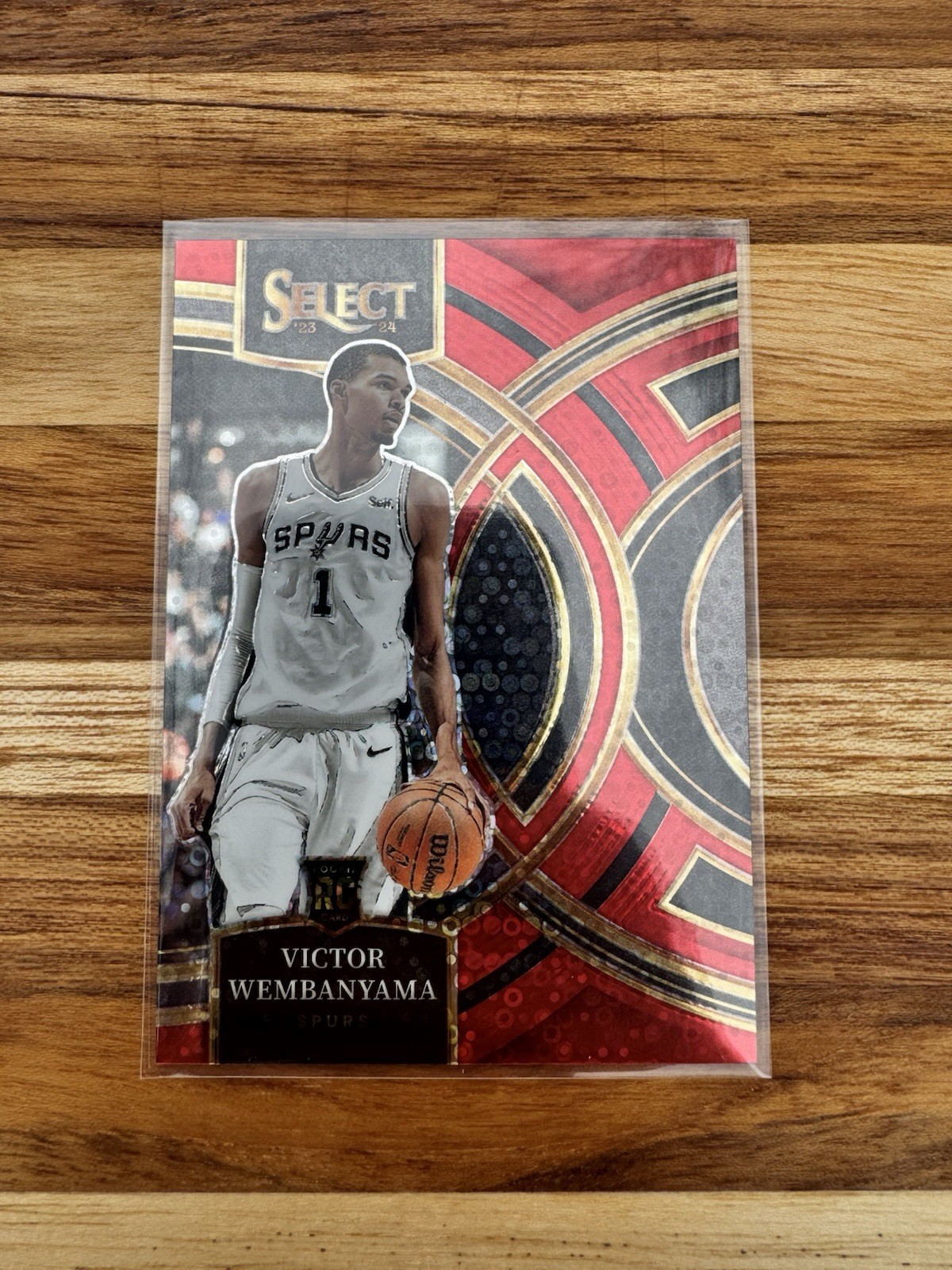 2023-24 Panini Select - Premier Level Victor Wembanyama #121 Red Disco Prizm /49
