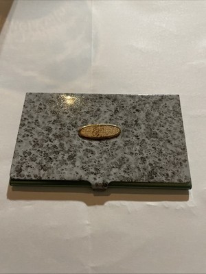 Vintage Gold And Enamel Business Card Holder