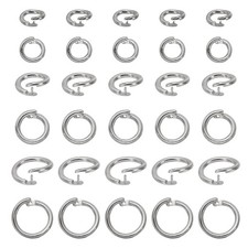 30Pcs White Gold Locking Jump Rings 7.5/10/12mm Round Twist Clasp for DIY