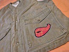 VINTAGE WOOLRICH USA MADE CANVAS SHERPA LINED CHORE VEST INDIAN HEAD BUTTONS XL