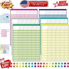 Incentive Chart Set: 6 Multi-Color Laminated Boards  120 Reward Stickers, 17x22