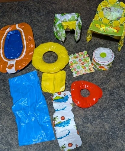 Vintage lot puff n play Barbie doll boat raft water toys furniture bedroom