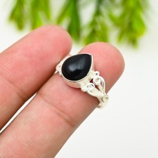 Black Onyx Gemstone 925 Sterling Silver Ring Handmade Jewelry Ring For Gift