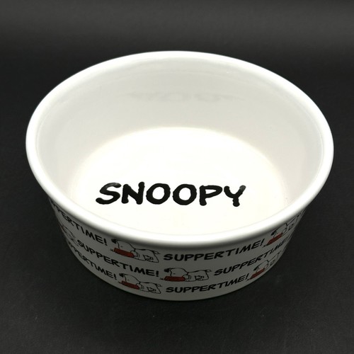Peanuts Snoopy Suppertime Ceramic Dog Food Bowl Water Dish Gibson Overseas 5X 2