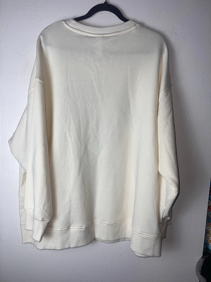 H&M Disney Mickey Mouse Crema Cuello Redondo Talla Mediana Mujer Gran Tamaño Navidad Foto 4 de 4