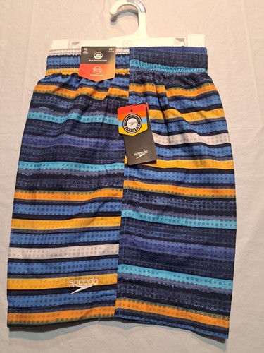 Speedo Swim Shorts ECO Boys XL 18/20 Shark Print, 15" Outseam, UPF 50+