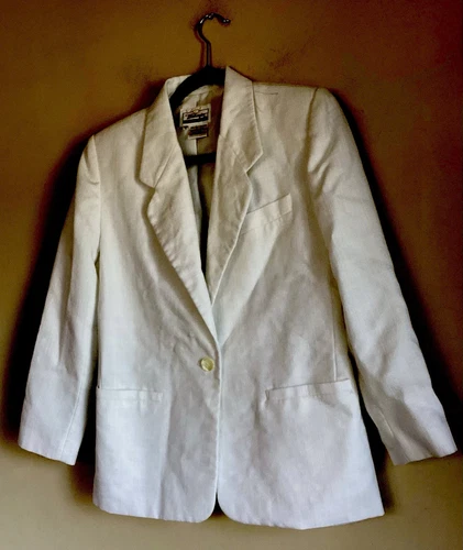 VETEMENTS Giacca blazer donna Worthington Petites taglia 6p 2 bottoni dentellato panna cotone