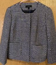 J.Crew Collection Silk Tweed Jacket Purple Ivory Gold Size 6 FA12