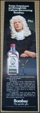 1980 Bombay Dry Gin Print Ad Clipping Strip Vintage Advertisement The Gentle Gin