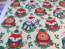 Super Snuggle Flannel Fabric - Cute Christmas Animals - 1 Yard - C-622-Y