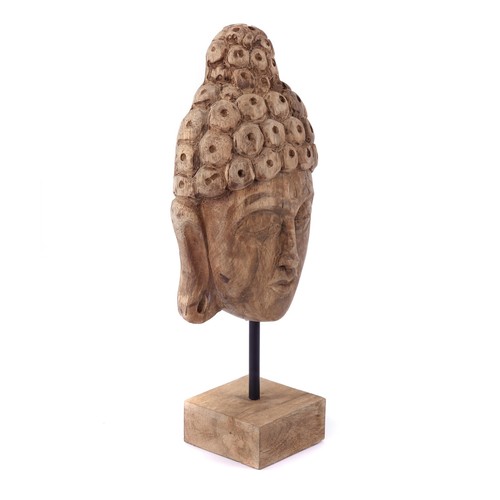 BUDDHA KOPF "BALI" | Mangoholz| Deko Skulptur, Aufsteller, Holz Maske, Dekofigur - Bild 5 von 7